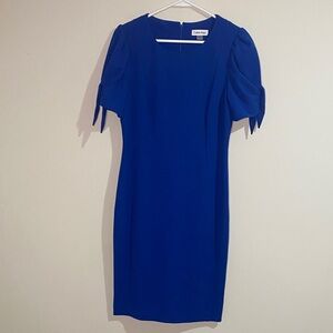 Calvin Klein Tie Sleeve Cuff Sheath Dress